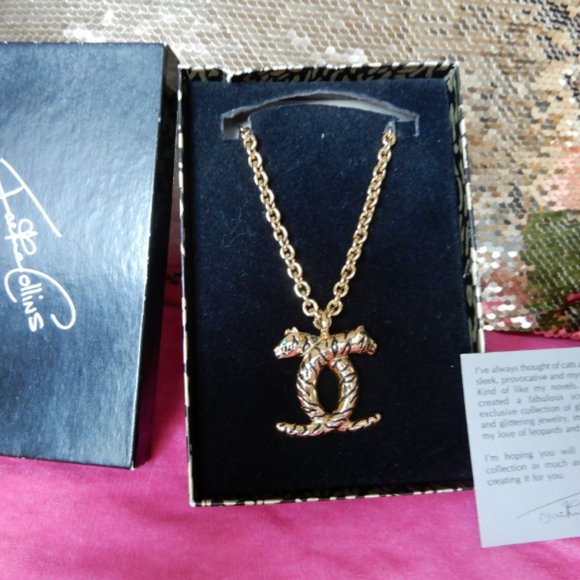 VTG.NIB JC JACKIE COLLINS GOLD PANTHER NECKLACE - Picture 10 of 13